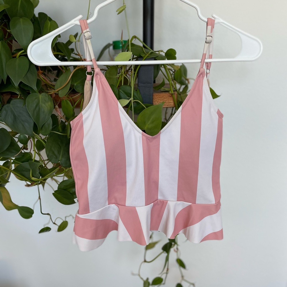 Kortni Jeane Sweet Stripe Scoop Back Top XS